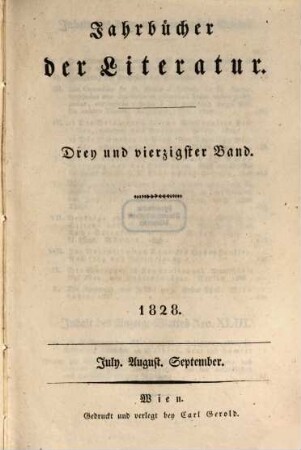 Jahrbücher der Literatur. 43. 1828