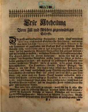 Catholische Gedancken Von dem Saltzburgischen Emigrations-Weesen