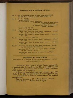 Pubblicazioni della R. Accademia dei Lincei.