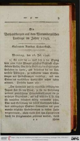 Siebenten Bandes Erstes Stuek.