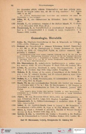 Genealogie. Heraldik (Nr. 1371-1387)