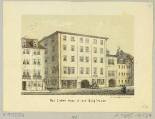 Das Lutherhaus in der Burgstraße in Leipzig, Reihe Leipziger Ansichten von Adolph Werl