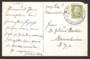 [Ansichtskarte von Otto Selz an Julius Bahle vom 18. Mai 1932]