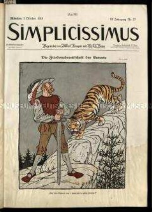 Satirische Wochenzeitschrift Simplicissimus. 23. Jahrgang 1918/1919
