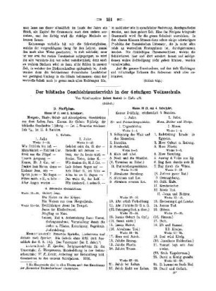 Der biblische Geschichtsunterricht in der 4stufigen Volksschule : (Schluss)