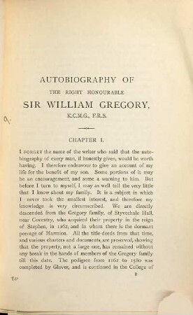 Sir William Gregory, formerly member of Parliament and sometime governor of Ceylon : An autobiography. Edited by Lady Gregory. With portrait
