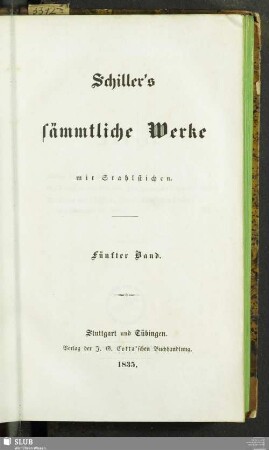 5: Schiller's sämmtliche Werke : mit Stahlstichen