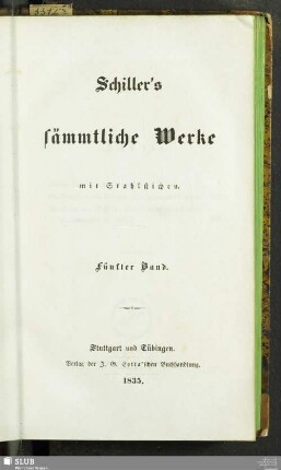 5: Schiller's sämmtliche Werke : mit Stahlstichen