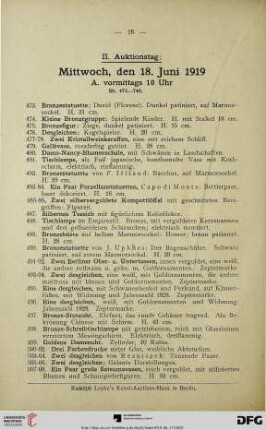II. Auktionstag: Mittwoch, den 18. Juni 1919 (Nr. 473-948)