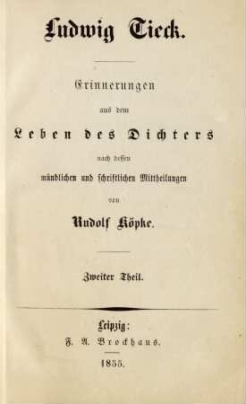 2. Theil: Ludwig Tieck
