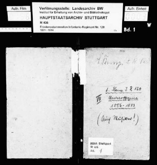 Regimentsstab (1. Kompanie): Kapitulanten 1856-1886