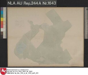 Lage des Wester Etlandes bei SIMONSWOLDE mit Einzeichnung zweier Seen Kolorierte Zeichnung von Franzius Papier Format 47,8x37,7 M 1:5.090