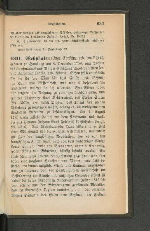 4311. Westphalen (Engel Christine, geb. von Argen)