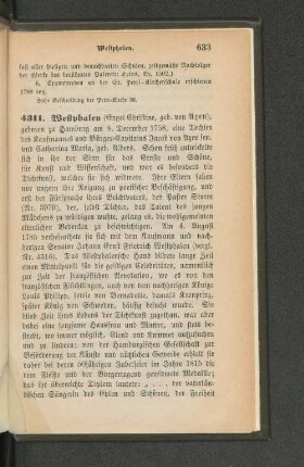 4311. Westphalen (Engel Christine, geb. von Argen)