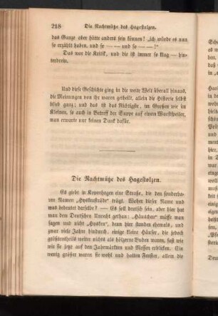 Die Nachtmütze des Hagestolzen.
