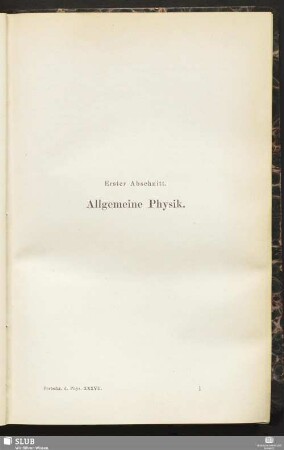 Erster Abschnitt. Allgemeine Physik