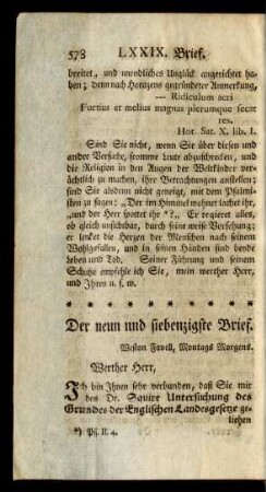 Der neun und siebenzigste Brief