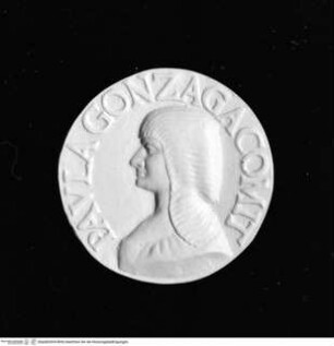 Medaille der Paola Gonzaga (1462-1550), Avers: Brustporträt mit Schleier nach links