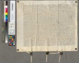 Revers des Scheifart vamme Rode als Amtmann zu Hülchrath. Mitsiegler: Scheifart von Merode-Hemmersbach, Heinrich Roilman von Dadenberg.