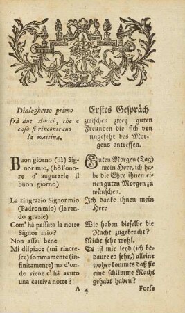 Dialoghetto primo / Erstes Gespräch