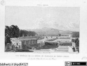 Choix des plus célèbres maisons de plaisance de Rome et de ses environs, Tafel 3: Vue générale de la maison de plaisance du Prince Albani