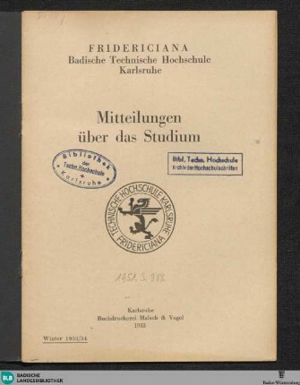 1933/34, Wintersemester