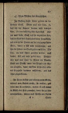 4) Vom Mästen der Kapphähne.