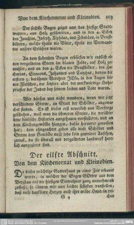 Der eilfte Abschnitt. Von dem Kirchenornat und Kleinodien
