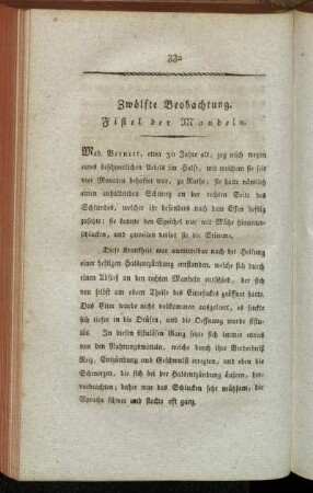 Zwölfte Beobachtung. Fistel der Mandeln.