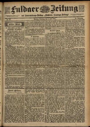 Erste Ausgabe vom Samstag, den 08. Juli 1899.