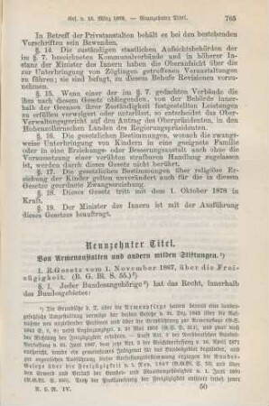Neunzehnter Titel. Von Armenanstalten und von anderen milden Stiftungen