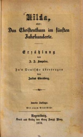 Hilda, oder Das Christentum im fünften Jahrhunderte : Erzählung