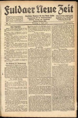 Ausgabe vom Dienstag, den 11. April 1922.