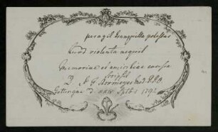 Johann Friedrich Stromeyer, Göttingen, 24.09.1792