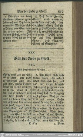 XXX. Von der Liebe zu Gott