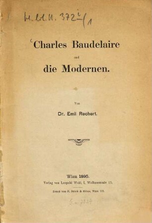 Charles Baudelaire und die Modernen