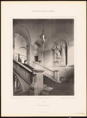 Reichsgericht, Leipzig: Tafel 36: Haupttreppenhaus (Fotografie) (aus: Der Reichsgerichtsbau zu Leipzig, Berlin 1898)