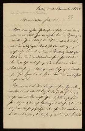 56: Brief von Johannes Struckmann an Gottlieb Planck, Köln, 18.11.1888