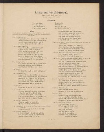 Falada und die Gänsemagd. Von Jakob Wassermann. (Nach Grimm, "Die Gänsemagd".)