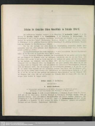 Lehrplan der Königlichen Höheren Gewerbschule