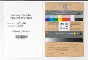 Entnazifizierung Wilhelm Schulte , geb. 06.11.1902 (Bahninspektor)