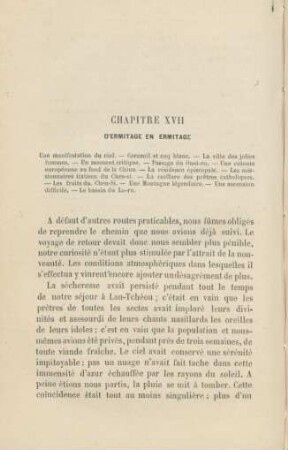 Chapitre XVII D'ermitage en Ermitage