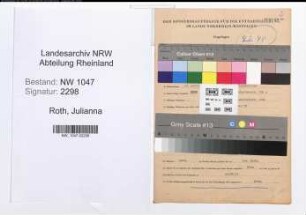 Entnazifizierung Julianna Roth , geb. 19.04.1902 ()