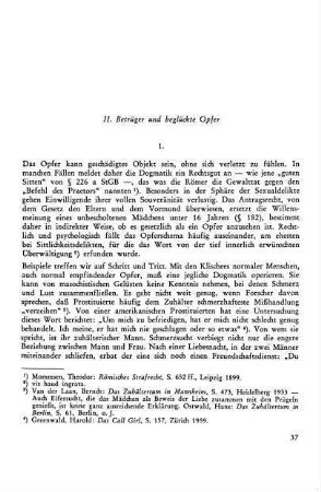 II. Betrüger und beglückte Opfer