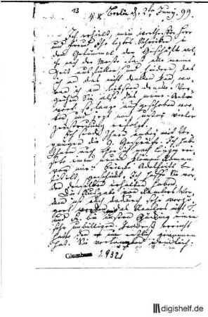 13: Brief von Friedrich Nicolai an Johann Wilhelm Ludwig Gleim
