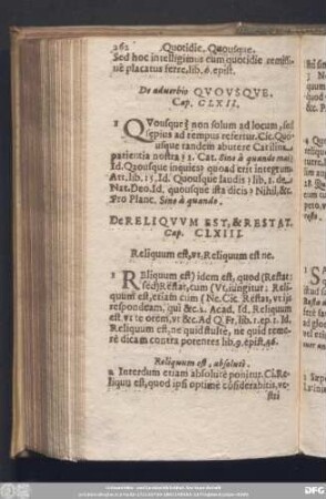 De Reliquum Est, & Restat. Cap. CLXIII.
