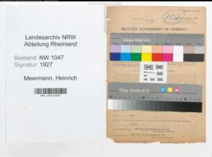 Entnazifizierung Heinrich Meermann , geb. 09.02.1900 (Angestellter)
