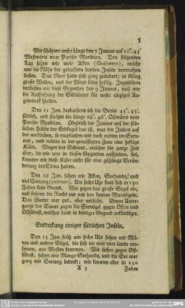 Entdeckung einiger südlichen Inseln