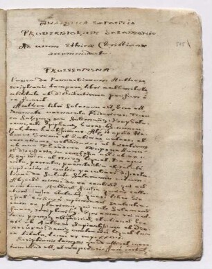 [Analytica Expositio Prov. Ad usum ethicae christianae accomodatae. Fragment Mitte 16. Jh.]