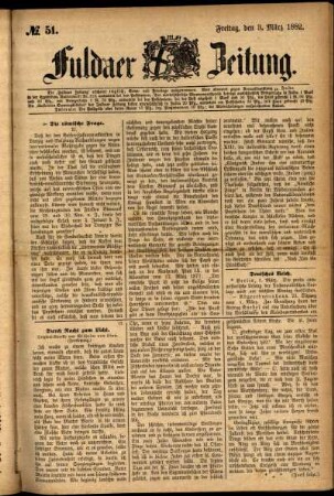 Ausgabe vom Freitag, den 03. März 1882.
